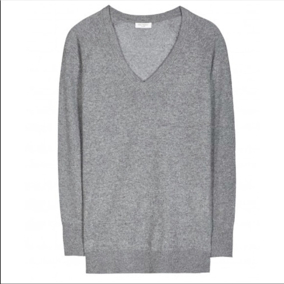 Equipment Cashmere Gray V-Neck Tunic Sweater - Picture 2 of 8